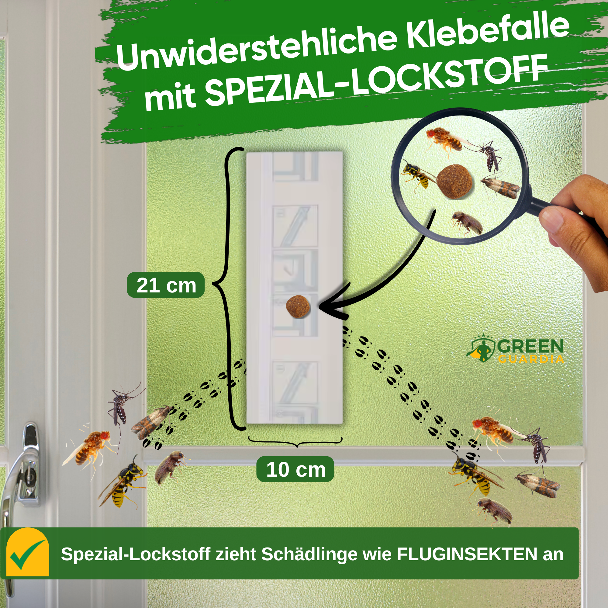 Flyvende insektvinduefælde med specielt lokkemiddel