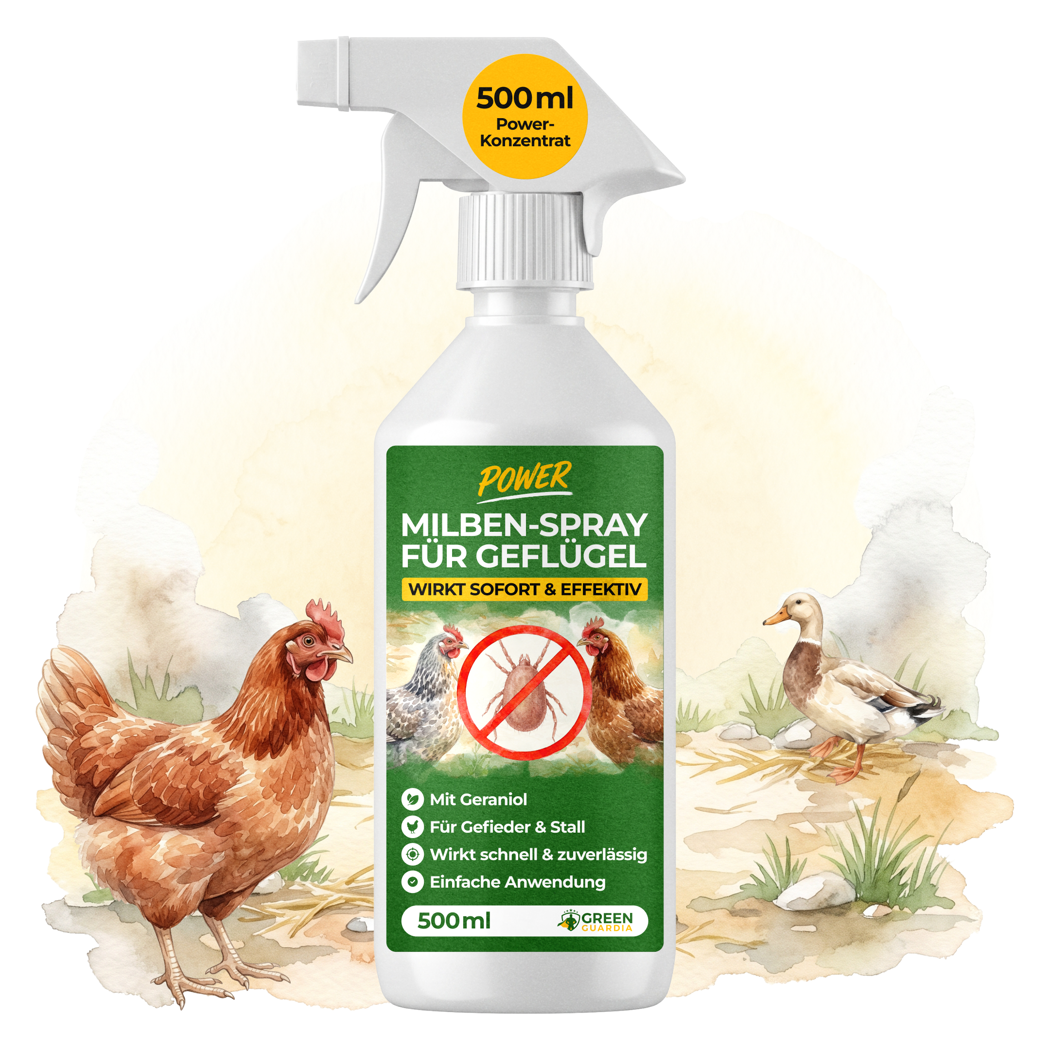 Milben-Abwehrspray für Hühner & Geflügel – Power-Konzentrat 500 ml