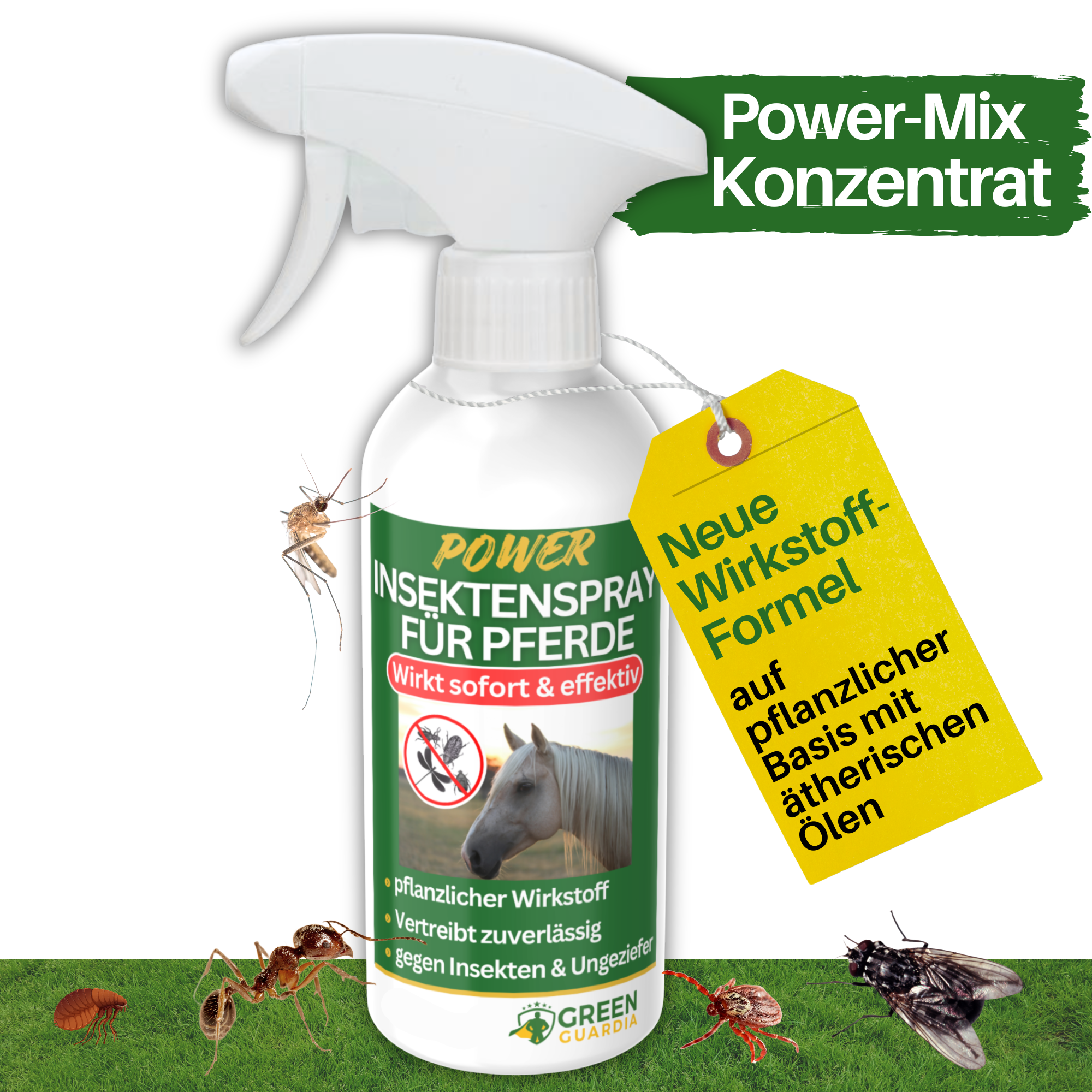 Insektafvisende spray med kraftigt koncentrat til heste