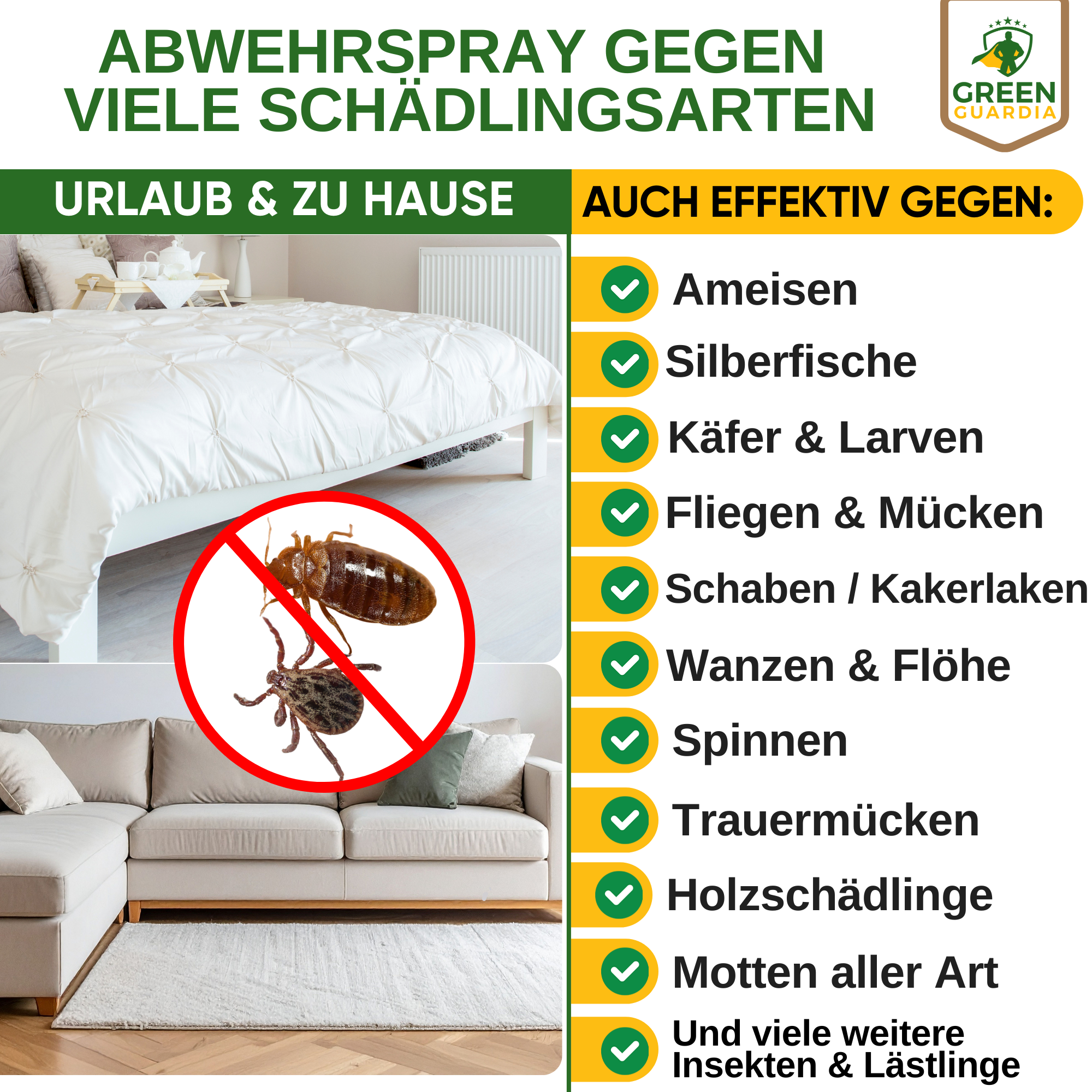 Væggelusafvisende spray med kraftigt koncentrat