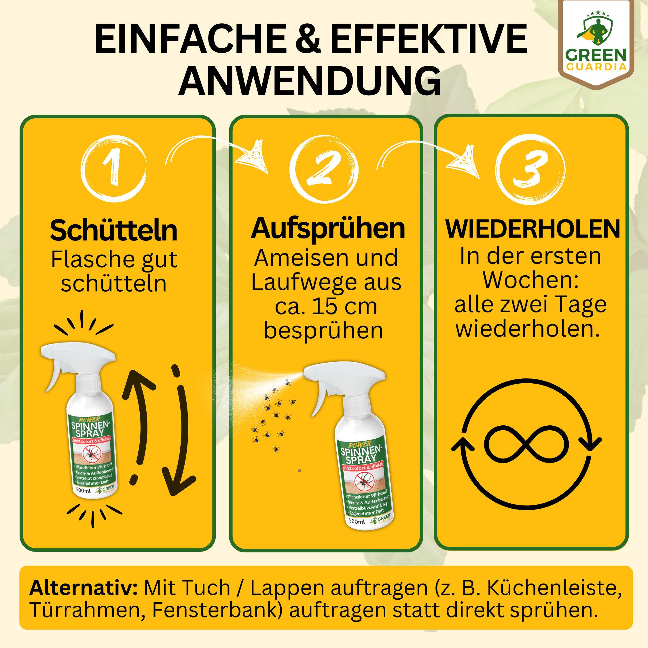Edderkopafvisende spray med kraftfuld koncentrat