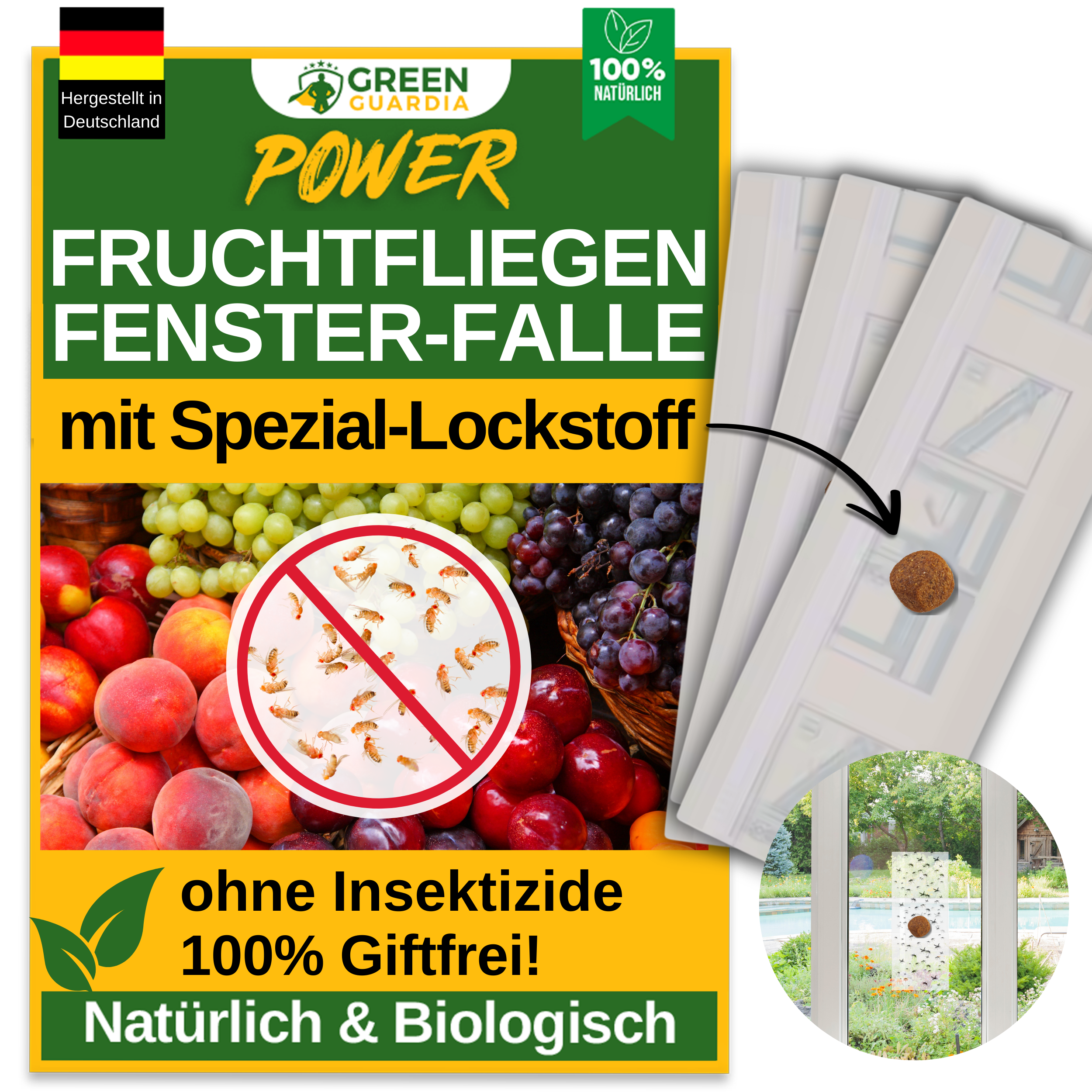 Vinduesfælde for frugtfluer med specielt lokkemiddel