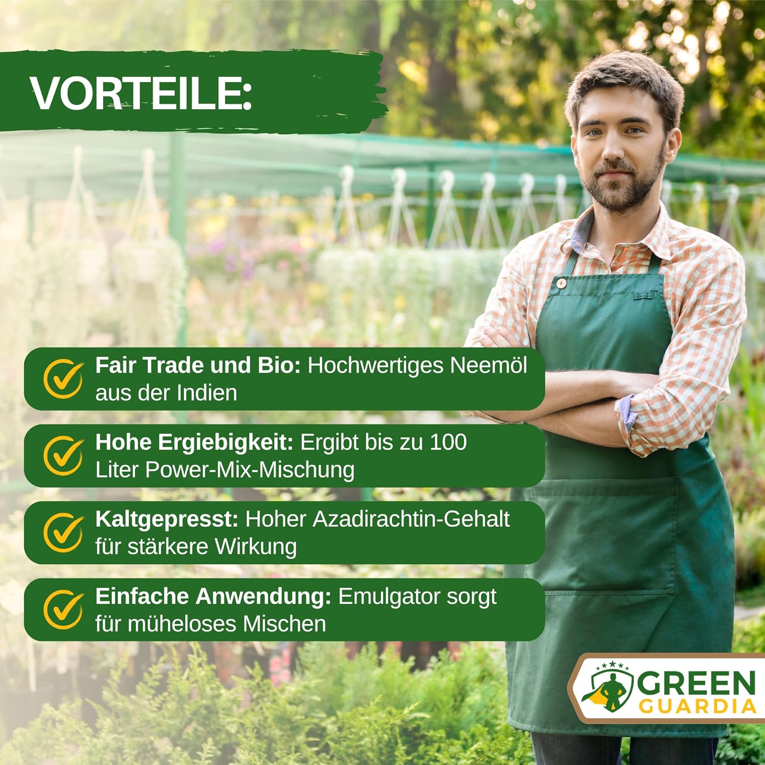 Power Neem-olie med emulgator til stueplanter og have