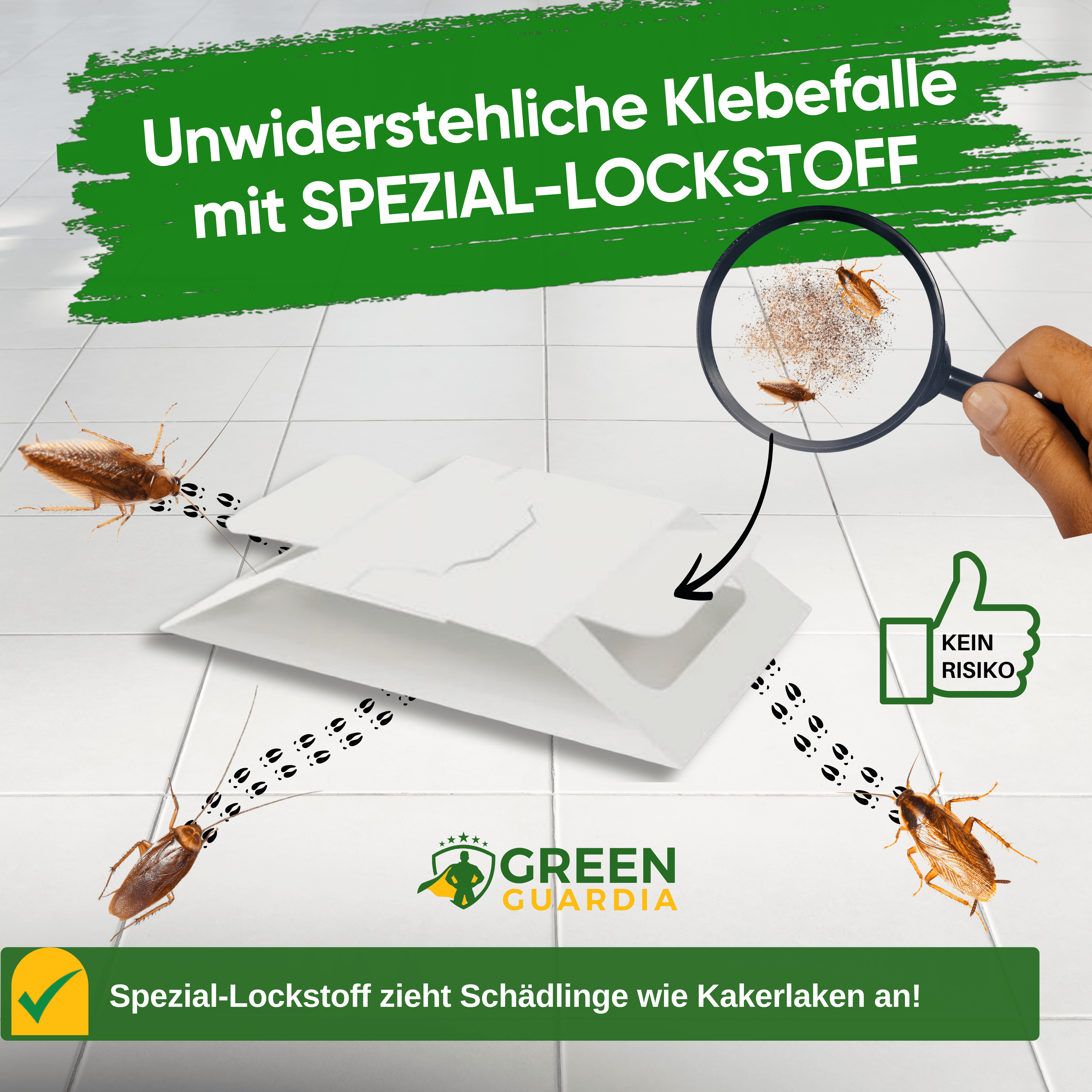 Kakerlaken / Schaben Falle mit Spezial - Lockstoff - Green Guardia - Ihr Experte für Schädlinge und Pflanzen