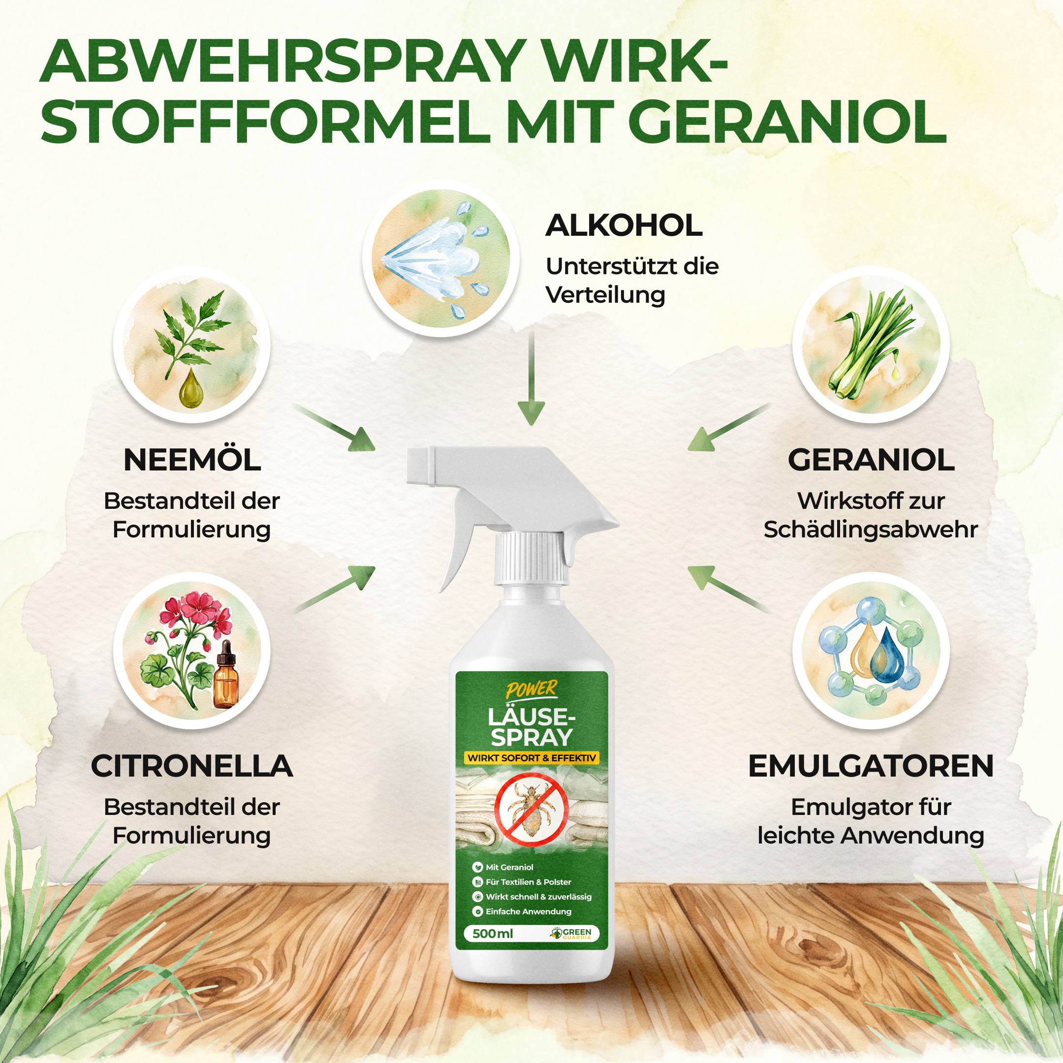 Lusespray med kraftfuld koncentrat