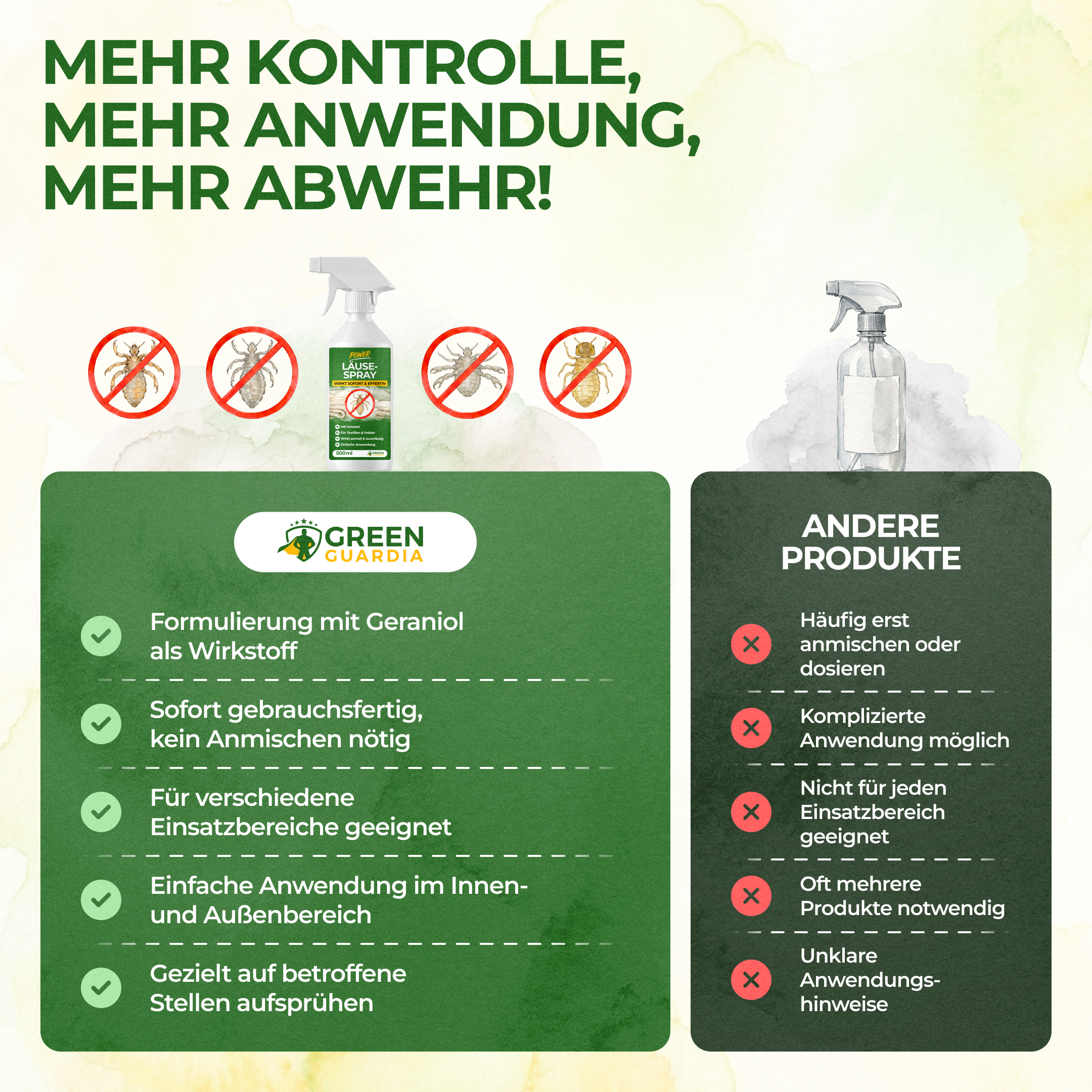 Lusespray med kraftfuld koncentrat
