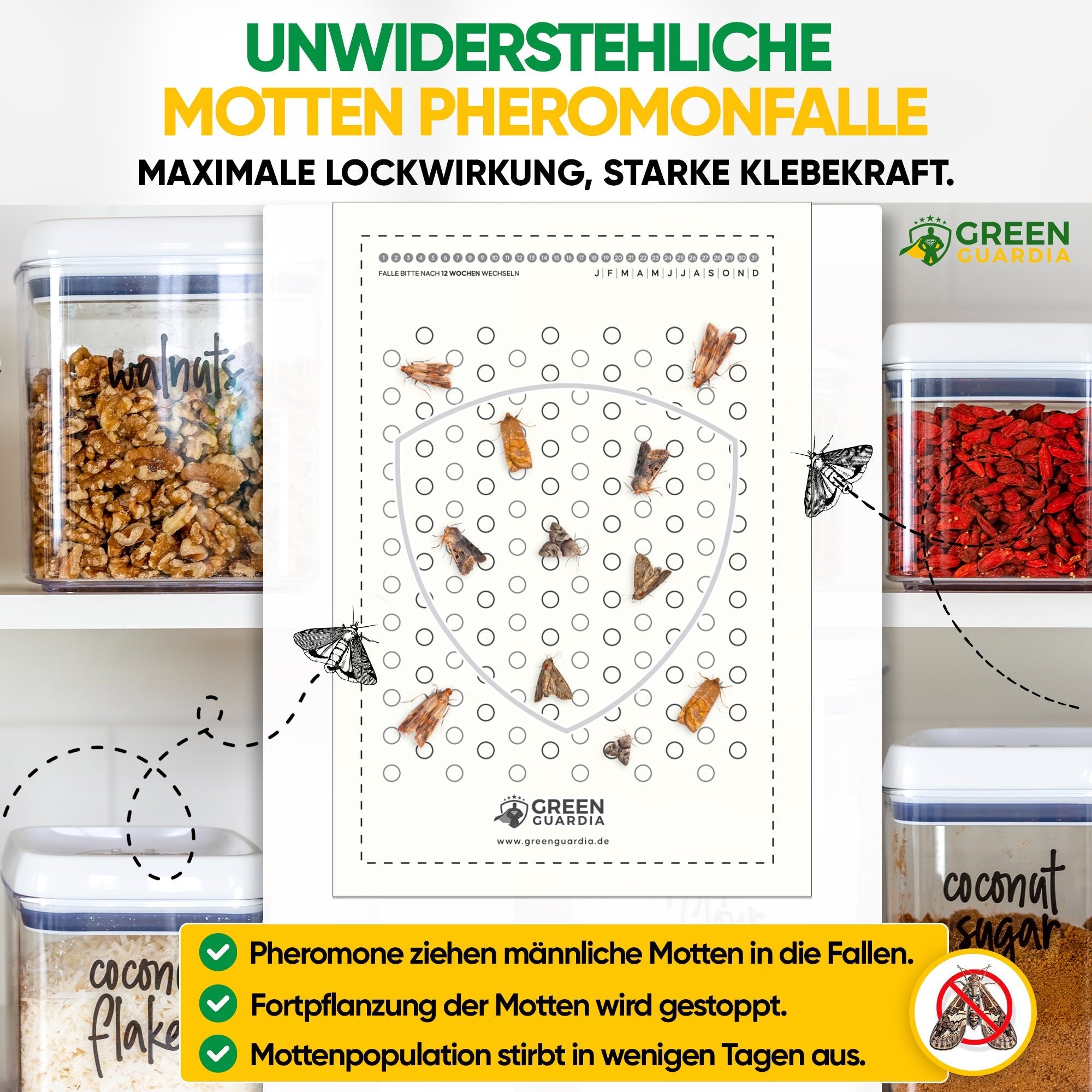 Lebensmittelmotten - Falle (10 Stück Vorteilspack) - Green Guardia - Ihr Experte für Schädlinge und Pflanzen