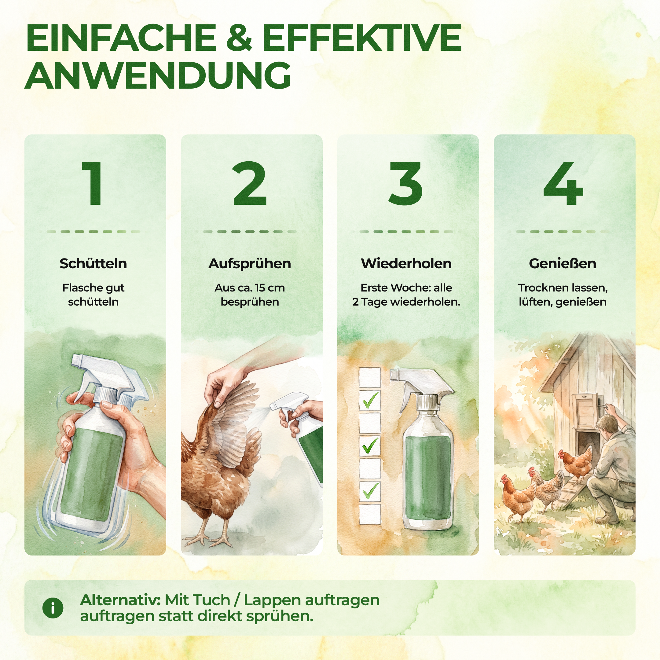 Milben-Abwehrspray für Hühner & Geflügel – Power-Konzentrat 500 ml