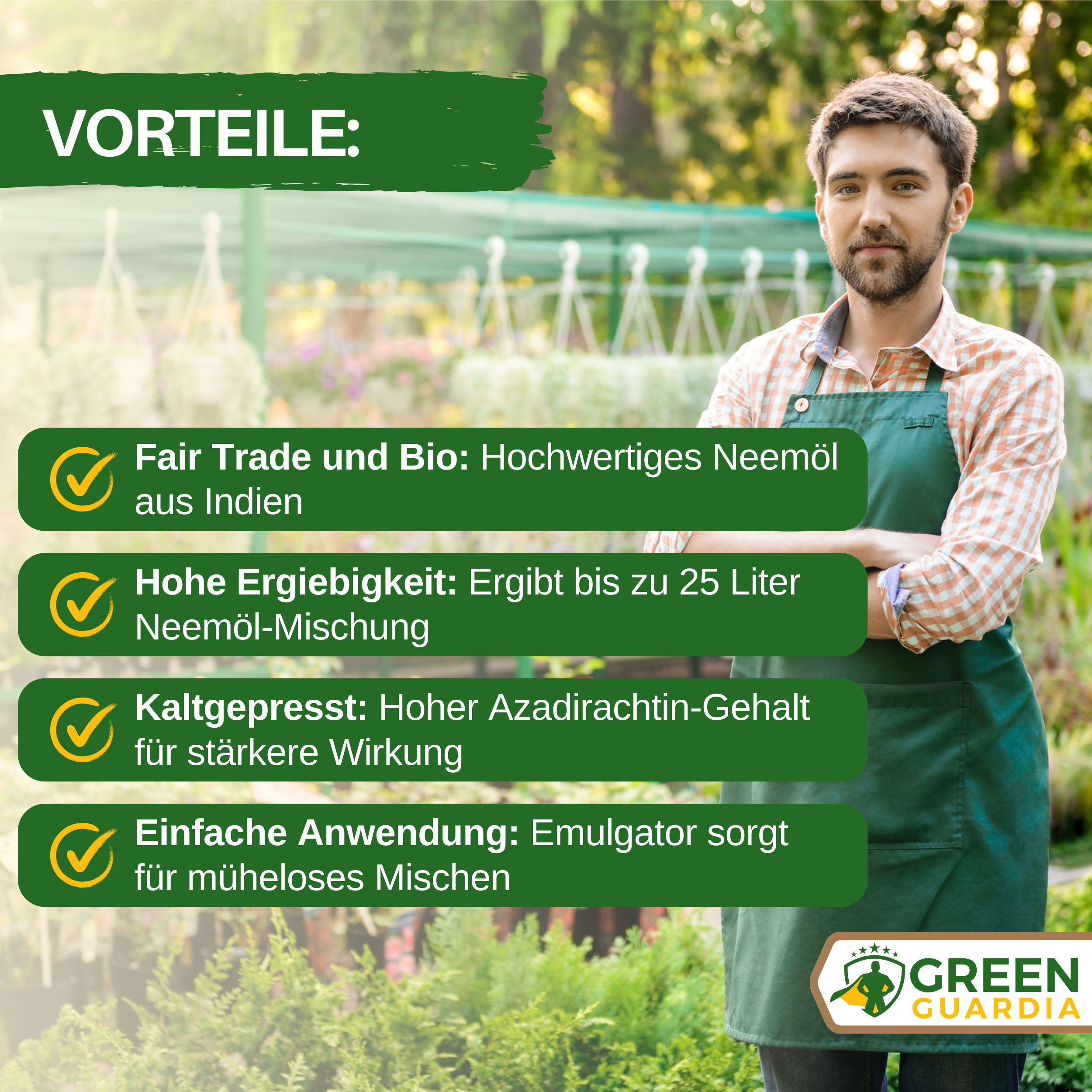 Power Neemöl gegen Lebens - & Kleidermotten - Green Guardia - Ihr Experte für Schädlinge und Pflanzen