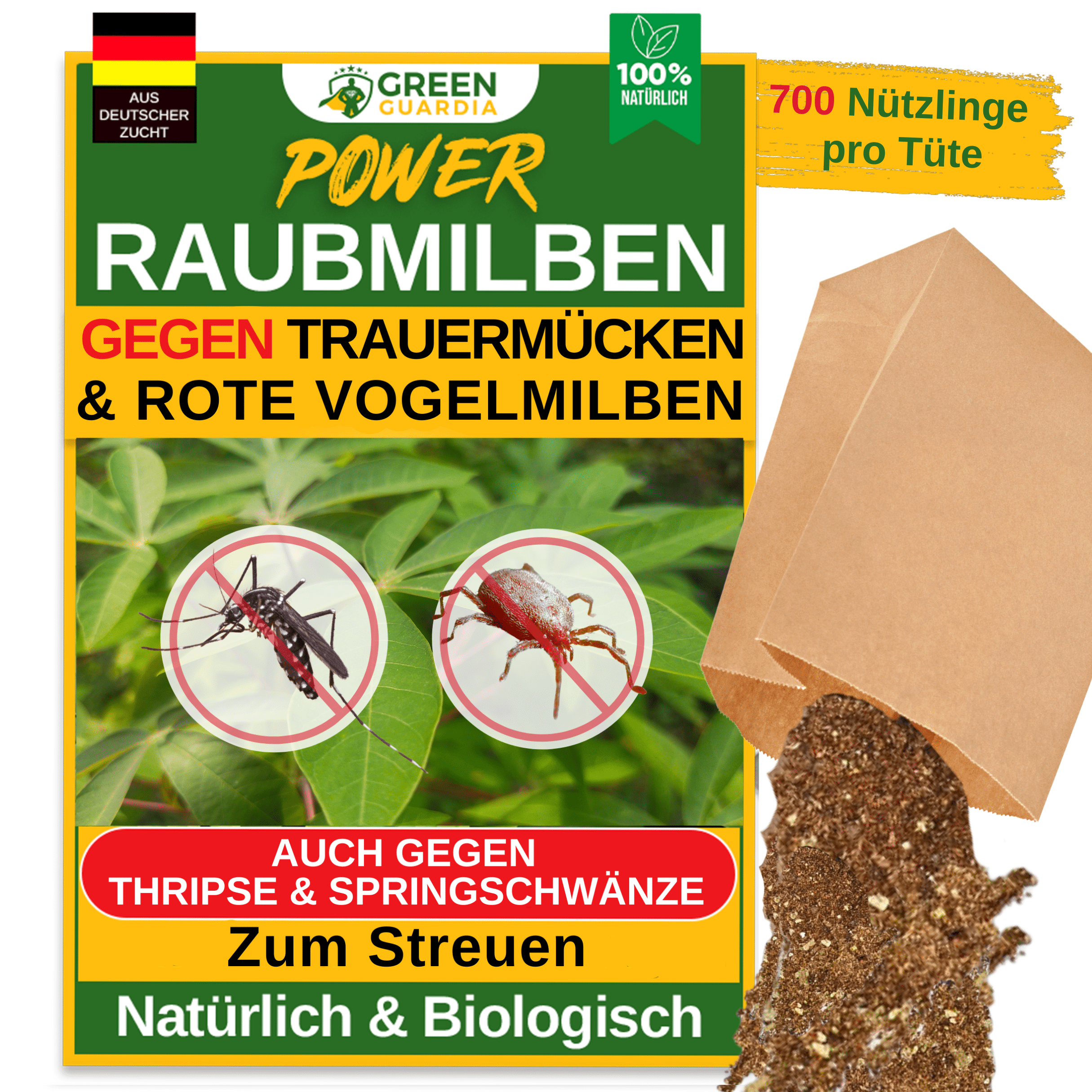 Raubmilben Mix gegen Trauermücken & Rote Vogelmilben – Streuware - Green Guardia - Ihr Experte für Schädlinge und Pflanzen