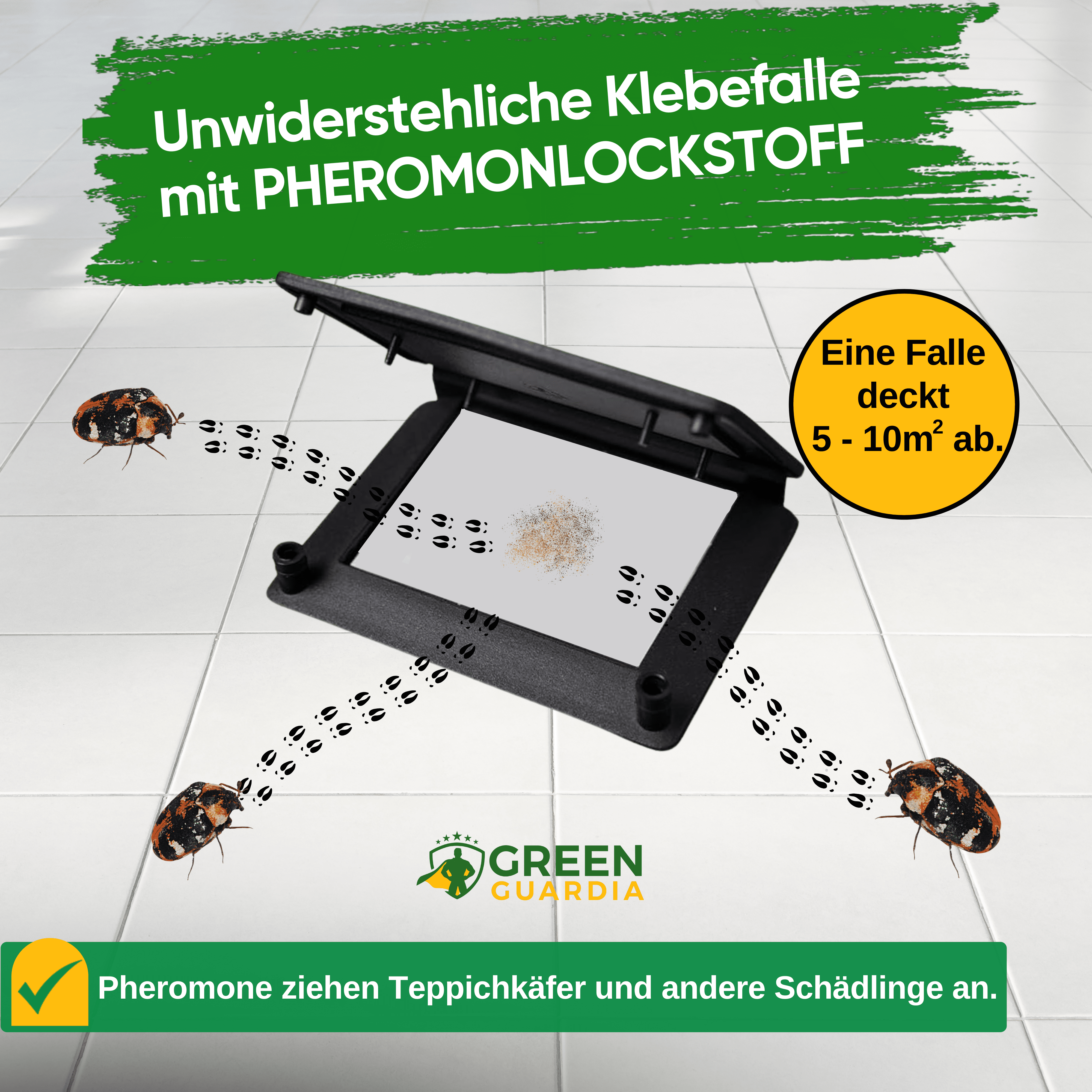 Teppichkäfer Falle mit Pheromon - Lockstoff - Green Guardia - Ihr Experte für Schädlinge und Pflanzen