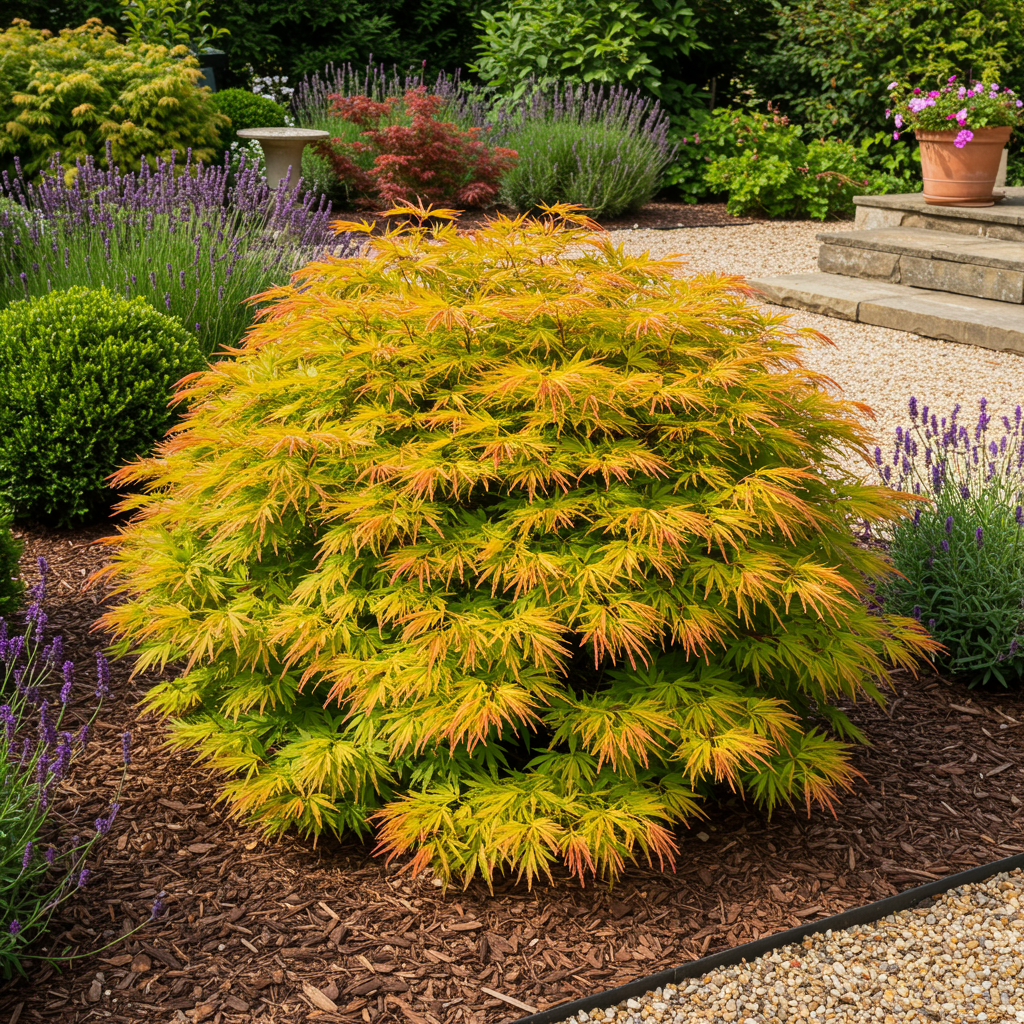 Acer Palmatum 'Summergold' – japansk ahorn, løvfældende – 19 cm potte, 70 cm høj