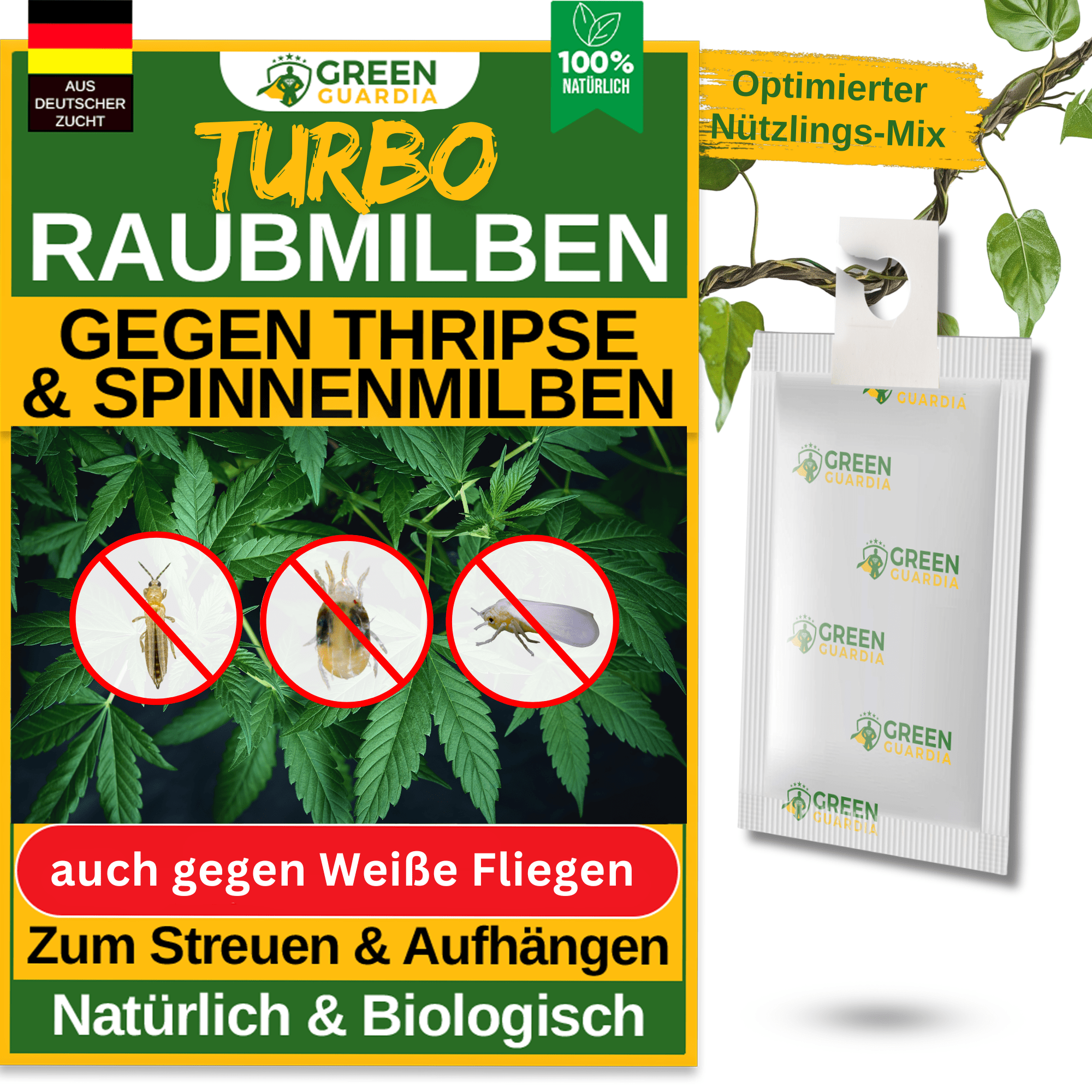 Turbo Raubmilben gegen Thripse, Spinnmilben & Weiße Fliegen - Green Guardia - Ihr Experte für Schädlinge und Pflanzen