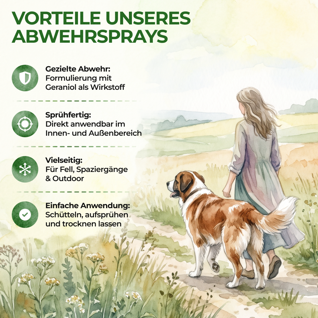 Flåtafvisende spray med kraftigt koncentrat til hunde